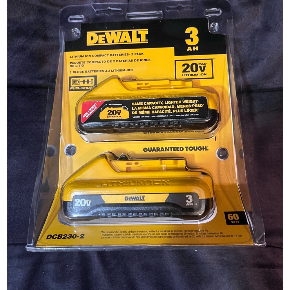 20V MAX Compact Lithium-lon
3.0Ah Battery Pack (2 Pack)